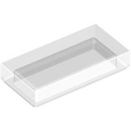 Flat Tile 1x2 Transparent White (Clear)