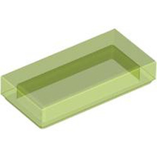 Flat Tile 1x2 Transparent Bright Green