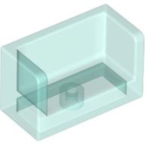 Wall Double Corner 1x2x1 Transparent Light Blue