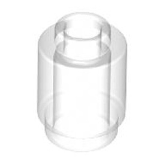 Round Brick 1x1 Transparent White (Clear)