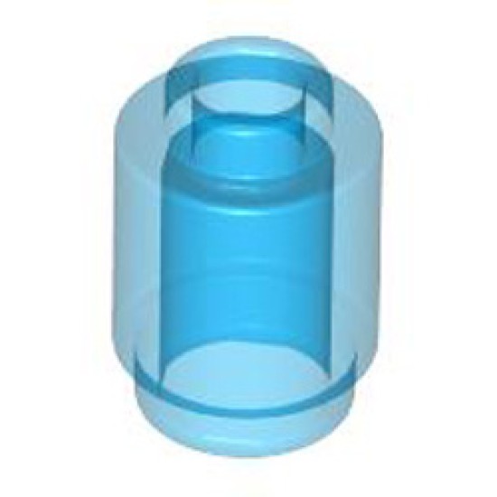 Round Brick 1x1 Transparent Blue