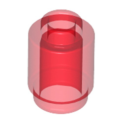 Round Brick 1x1 Transparent Red