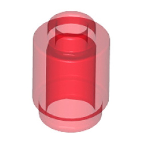 Round Brick 1x1 Transparent Red