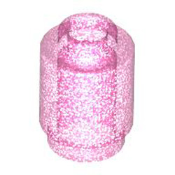 Round Brick 1x1 Transparent Medium Reddish Violet with Opalescence