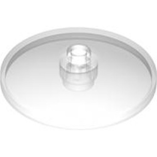 Round Plate Diameter 32x6.4 with Open Knob Transparent White (Clear)