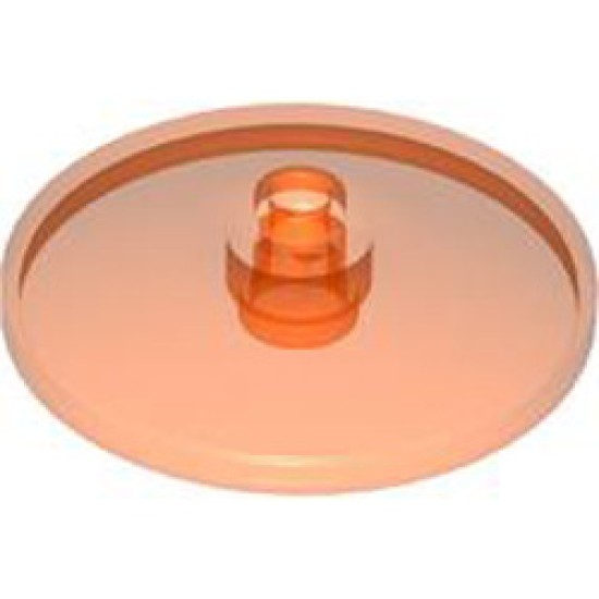 Round Plate Diameter 32x6.4 with Open Knob Transparent Fluorescent Reddish Orange