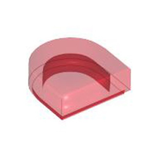 Flat Tile 1x1 1/2 Circle Transparent Red