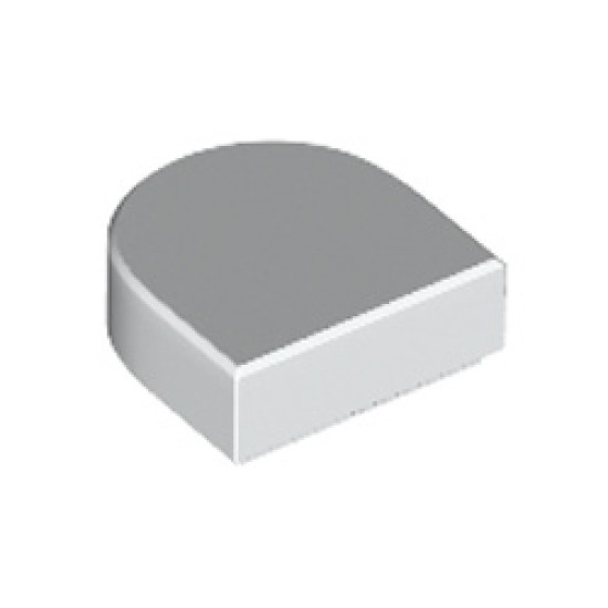 Flat Tile 1x1 1/2 Circle White