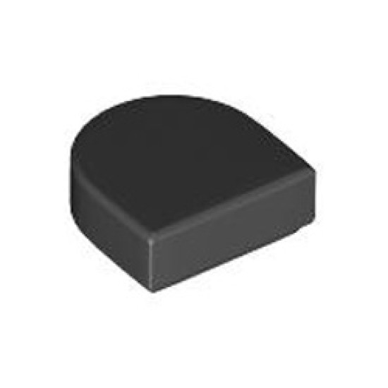 Flat Tile 1x1 1/2 Circle Black