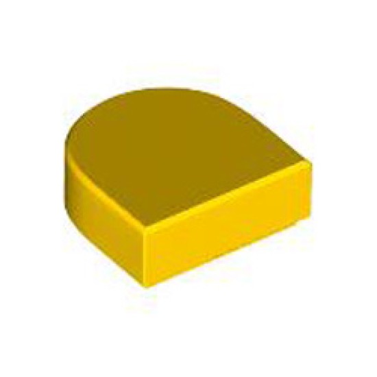 Flat Tile 1x1 1/2 Circle Bright Yellow