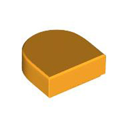 Flat Tile 1x1 1/2 Circle Flame Yellowish Orange