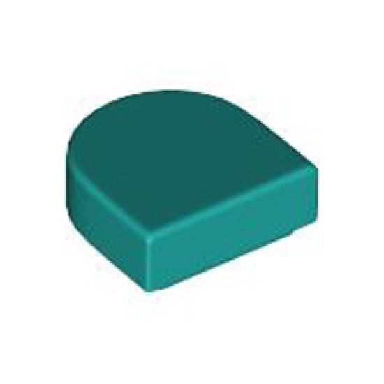 Flat Tile 1x1 1/2 Circle Bright Bluish Green