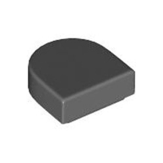 Flat Tile 1x1 1/2 Circle Dark Stone Grey