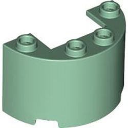 Wall 1/2 Circle 2x4x2 with Cutout Sand Green