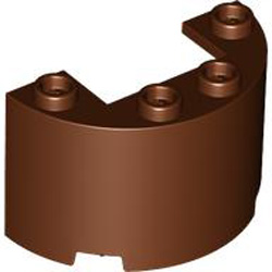 Wall 1/2 Circle 2x4x2 with Cutout Reddish Brown