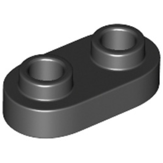 Plate 1x2 Rounded Black