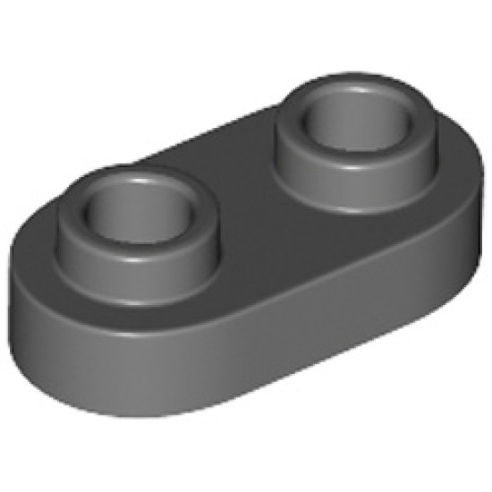 Plate 1x2 Rounded Dark Stone Grey