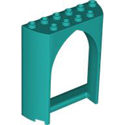Wall 2x6x6, 1/2 Circle with Cut Out Bright Bluish Green