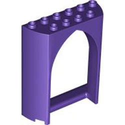 Wall 2x6x6, 1/2 Circle with Cut Out Medium Lilac