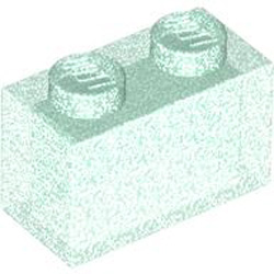 Brick 1x2 without Pin Transparent Light Blue with Opalescence