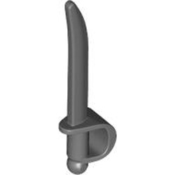 Sword with Large Hilt and Oval Guard Dark Stone Grey