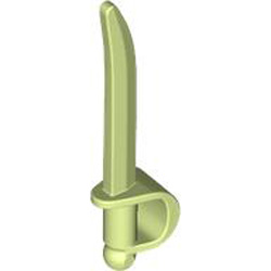 Sword with Large Hilt and Oval Guard Spring Yellowish Green