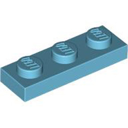 Plate 1x3 Medium Azur