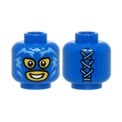 Head with Balaclava and Open Mouth Bright Blue