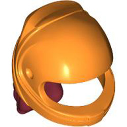 Mini Doll Wig with Helmet Number 4 Bright Orange