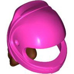 Mini Doll Wig with Helmet Number 4 Bright Purple