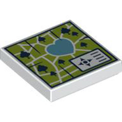 Flat Tile 2x2 Number 356 White