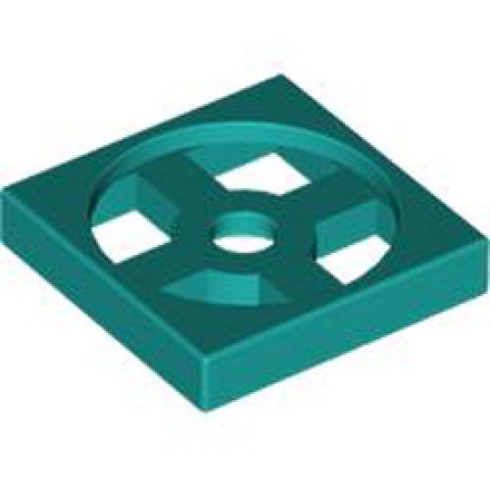 Turn Plate 2x2 Lower Part Bright Bluish Green