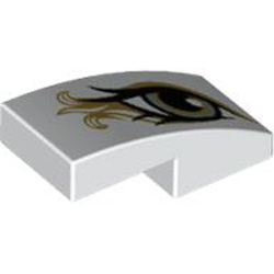 Plate with Bow 1x2x2/3 Number 3 White