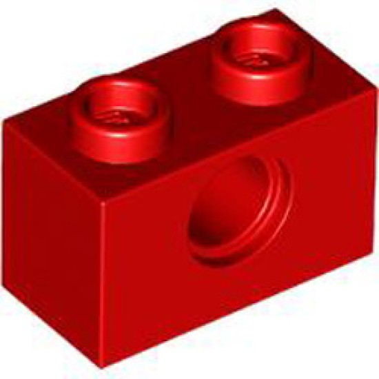 Technic Brick 1x2 Diameter 4.9 Bright Red