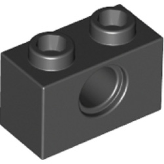 Technic Brick 1x2 Diameter 4.9 Black