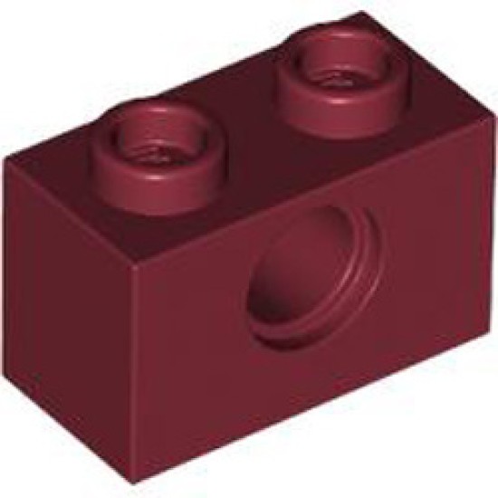 Technic Brick 1x2 Diameter 4.9 Dark Red