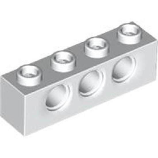 Technic Brick 1x4 Diameter 4.9 White