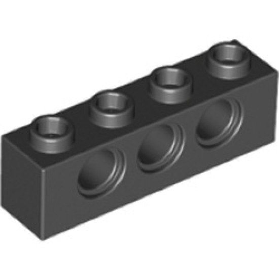 Technic Brick 1x4 Diameter 4.9 Black