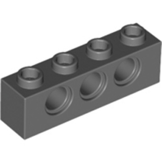 Technic Brick 1x4 Diameter 4.9 Dark Stone Grey