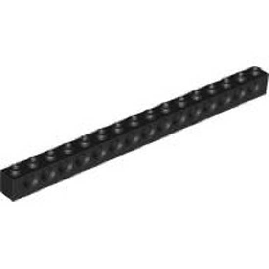 Technic Brick 1x16, Diameter 4.9 Black