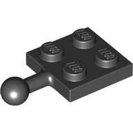 Plate 2x2 with Ball (No Hole) Black