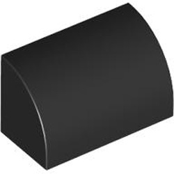 Brick 1x2 Outside Half Bow Black