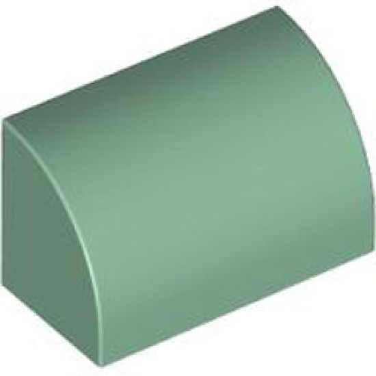 Brick 1x2 Outside Half Bow Sand Green