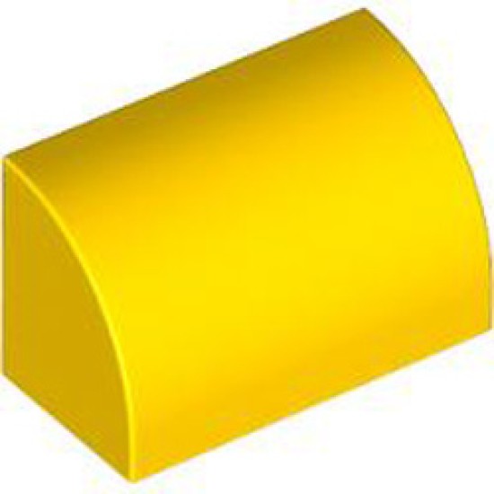 Brick 1x2 Outside Half Bow Bright Yellow