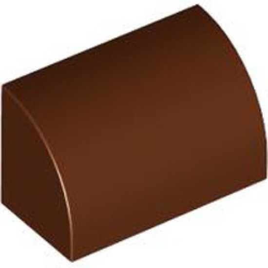 Brick 1x2 Outside Half Bow Reddish Brown