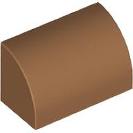 Brick 1x2 Outside Half Bow Medium Nougat