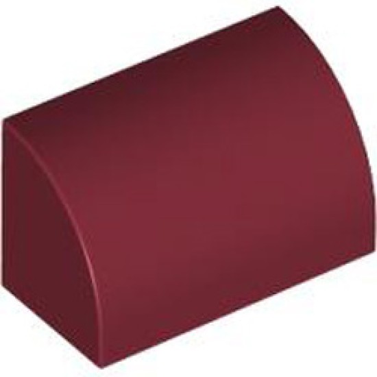 Brick 1x2 Outside Half Bow Dark Red