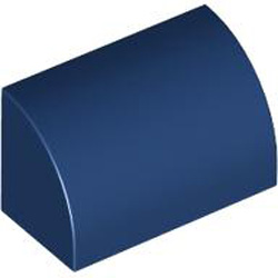 Brick 1x2 Outside Half Bow Earth Blue