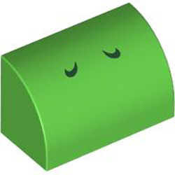 Brick 1x2 Outside Half Bow with Green Yoshi Nostrils Bright Green