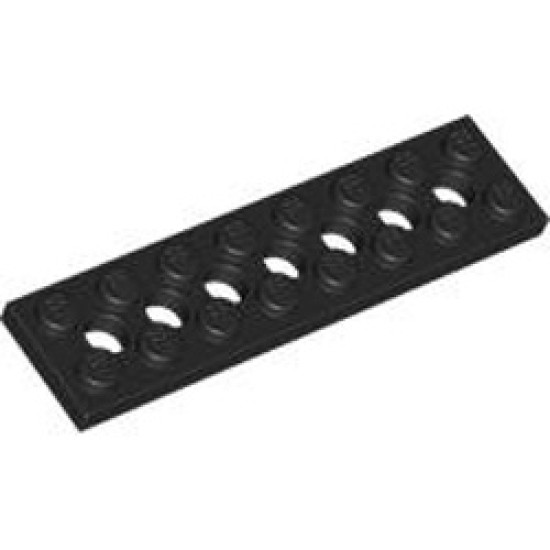 Plate 2x8 with Holes Black